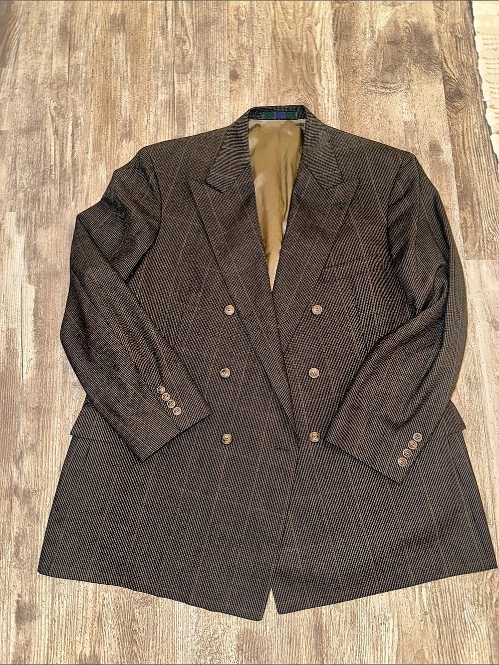 Colours by Alexander Julian Men's Wool Houndstooth Blazer Size 46L Like New